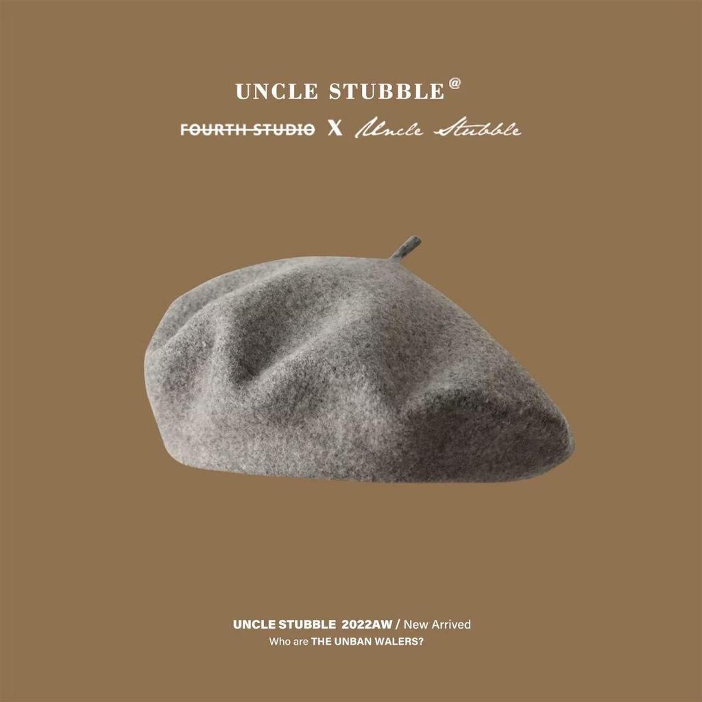 Женский ретро шерстяной берет: Универсальная фетровая шляпа на осень и зиму однотонной расцветки, в корейском стиле художника.