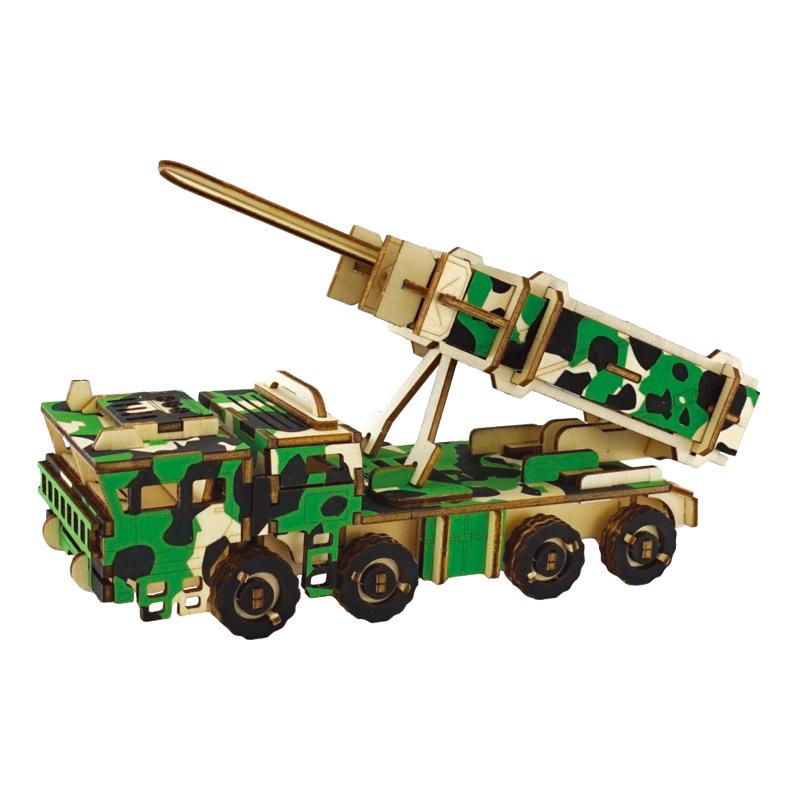 Детская 3D деревянная модель-пазл военного танка, игрушка