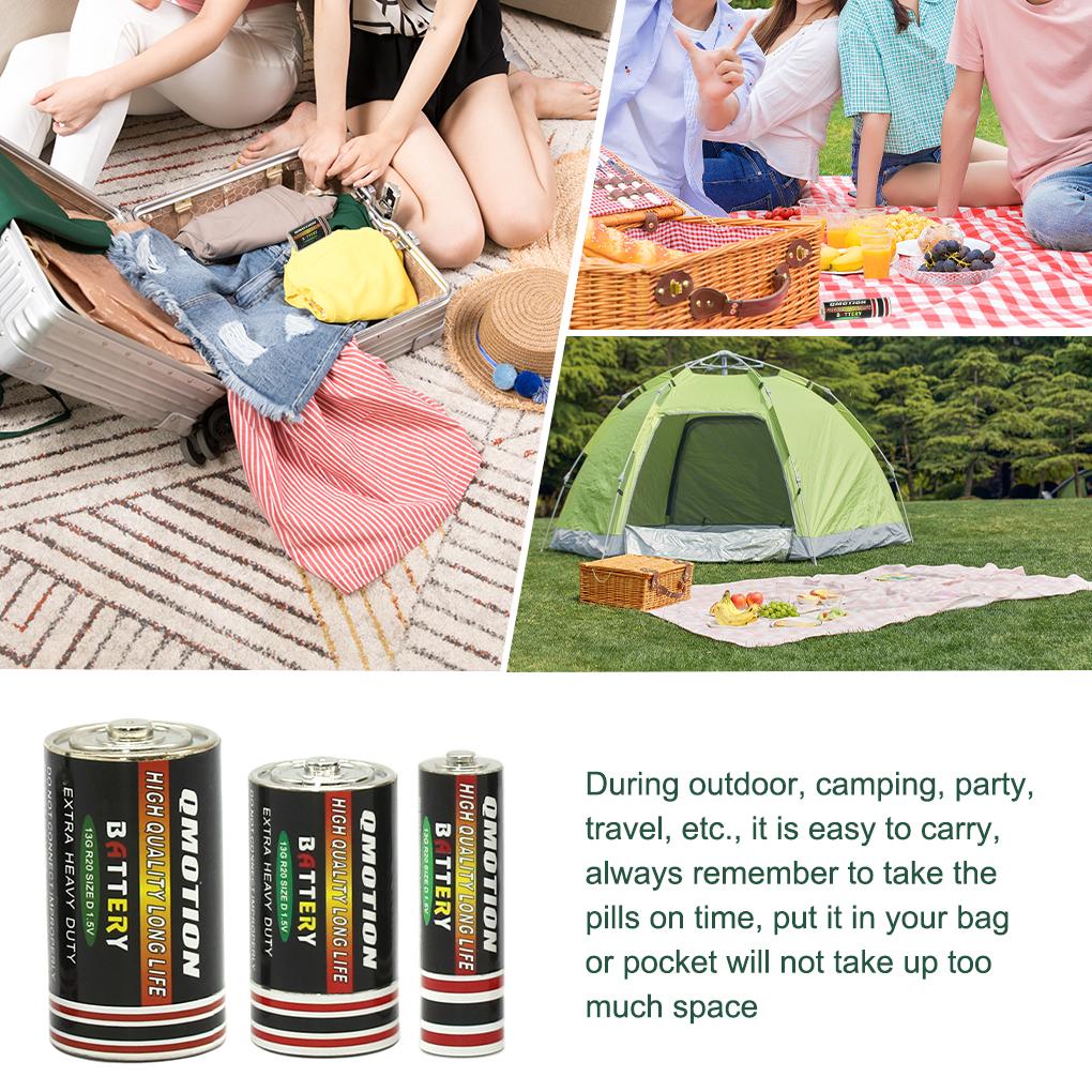 Металлический органайзер для таблеток в форме батарейки, мини-ящик для хранения, контейнер для взрослых, влагонепроницаемый чехол для планшета, держатель для сортировки таблеток, подарки