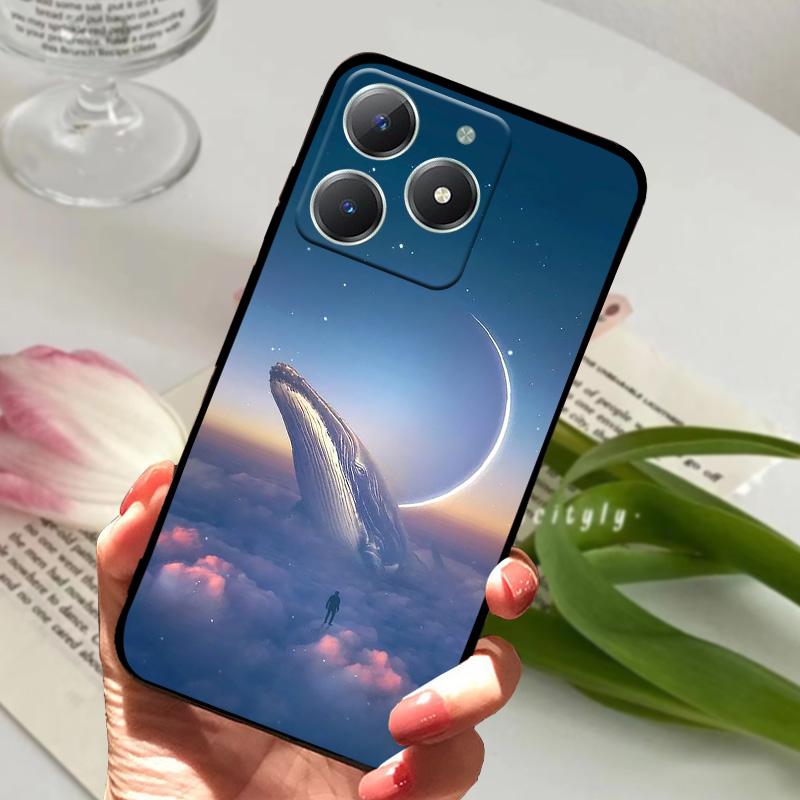 Чехол для Realme C61 RMX3939 Милый Мультяшный Мягкий Силиконовый TPU Задняя Крышка Телефона Для OPPO Realme C63 4G Ударопрочный Матовый Чехол Fundas