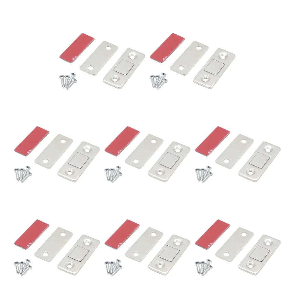 1-50 комплектов Магнитная защелка для шкафа Ультратонкая самоклеящаяся защелка для ящика Магнитные доводчики для закрывания дверей спальни, кухни, кладовки