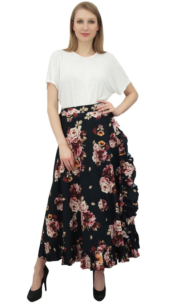 Phagun Женская накидка Magic с цветочным принтом и хлопковым поясом и оборками