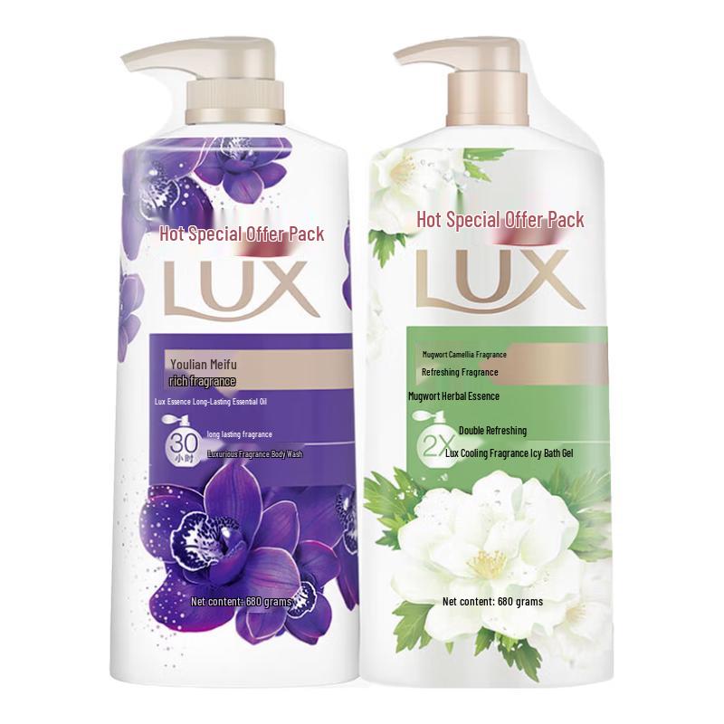 LUX Long-Lasting Shower Gel - Invigorating Aiye & Enchanting Lotus Twin Pack