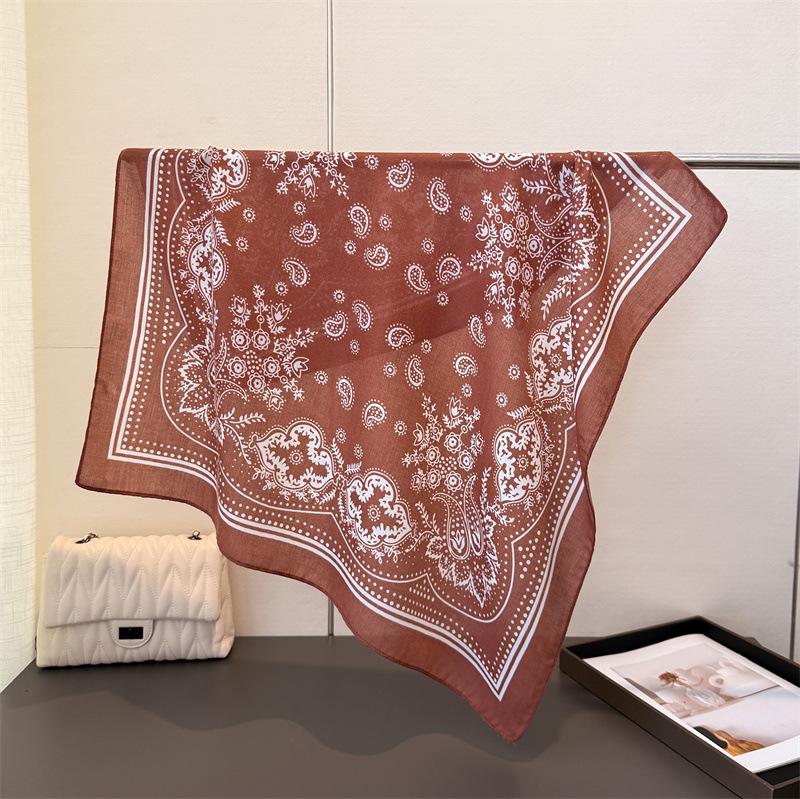 Cashew Print Hairbands Scarf Women Elagant Cotton Linen Feeling Bandana Neck Kerchief Head Bands Foulard Female Scarfs