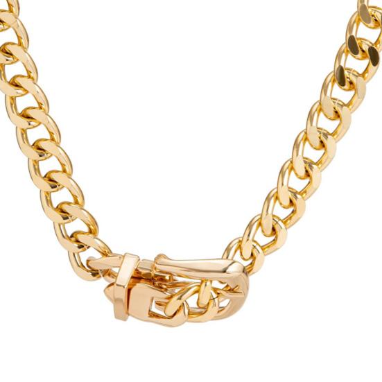 Fine Punk Lock Link Chain Retro Party Necklace Adjustable Belt Buckle Design Jewelry