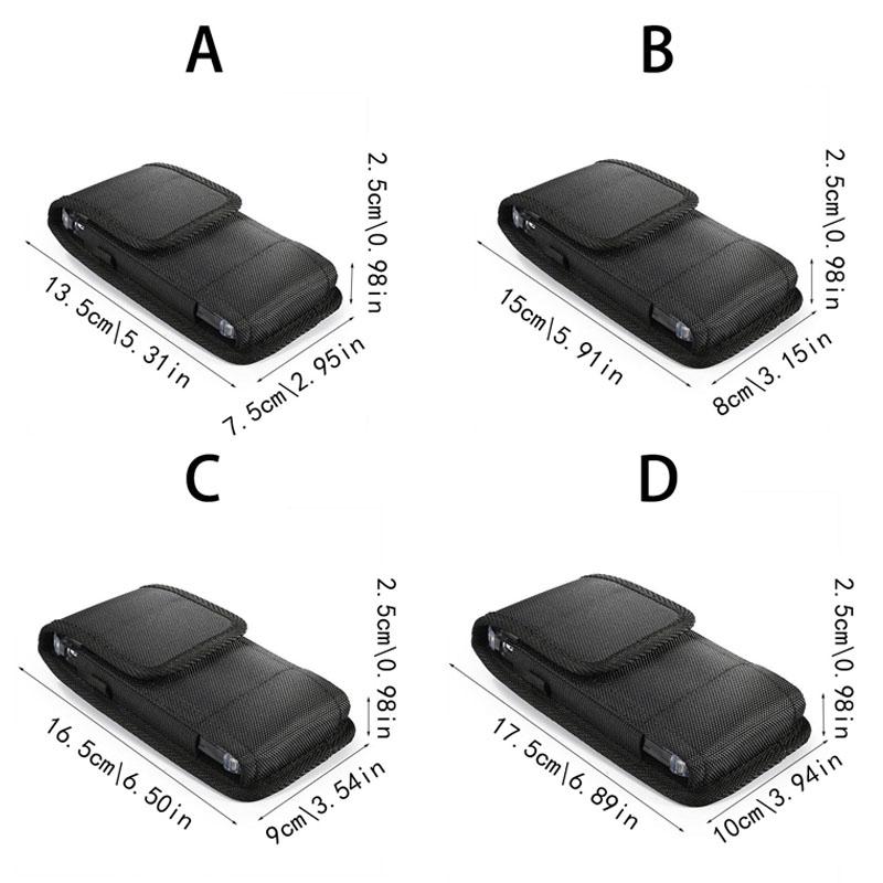 Holster Case Carrying Cell Phone Holder Rugged Black Nylon Holster Pouch for Mobile Phone