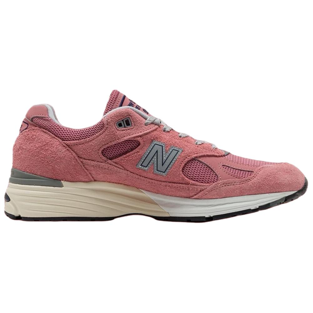 New Balance 991v2 Сделано в Англии фирменные абрикосовые унисекс кроссовки розовые военно-морская академия серебристые U991PK2