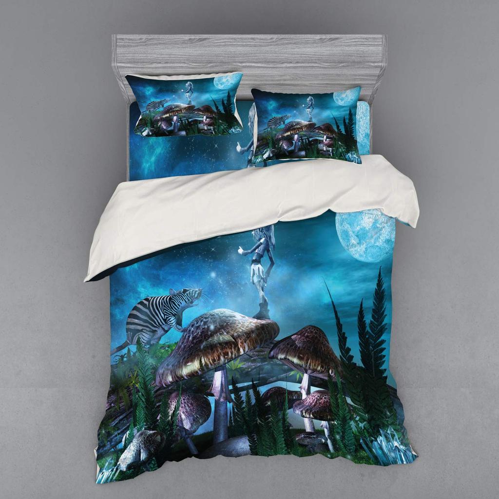 Fairy Duvet Cover Set For Girls Queen Twin Size Lightweight Down Quilt Covers Bedroom Decor 2 Pillowcases 1 Duvet Cover No Quilt