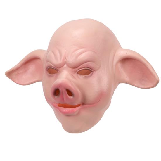 Halloween Horror Pig Head Mask Realistic Bad Face Mask Role-playing Scary Pig Head Costume Party Cosplay Props