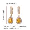 Sparkly Yellow Zirconia Teardrop Earrings for Women Fashion Earring Jewelry Wedding Party Accessories