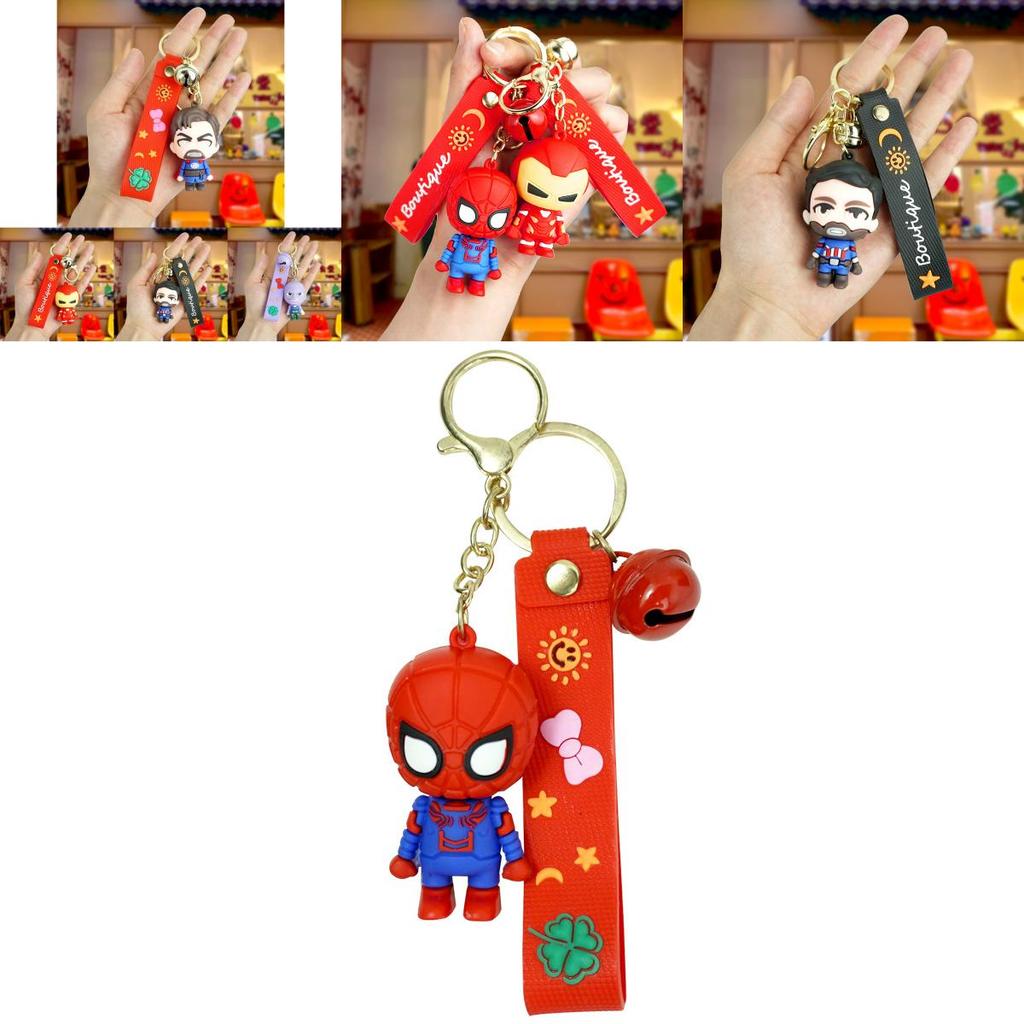 Fun Marvel Keychains With Iron Man Captain America Thanos Spiderman Designs