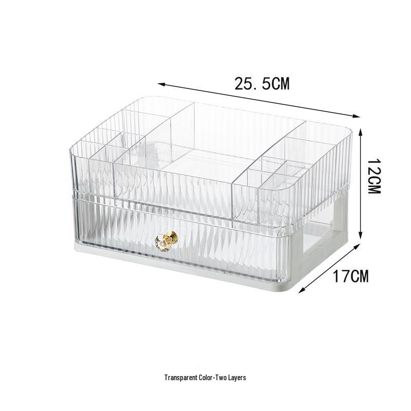 Многослойный настольный органайзер для косметики и украшений с выдвижным ящиком