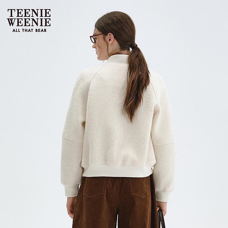 Teenie Weenie Women's Wool Blend Baseball Jacket