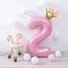 Girls Jumbo Number Balloon Princess Birthday Pink Crown Balloons New Birthday Number Ballons