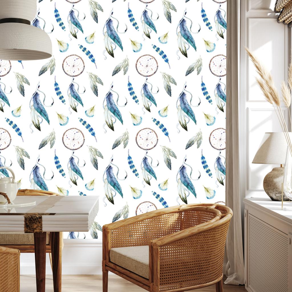 Feather Dreamcatchers Wallpaper for Living Room and Bedroom 50x1000