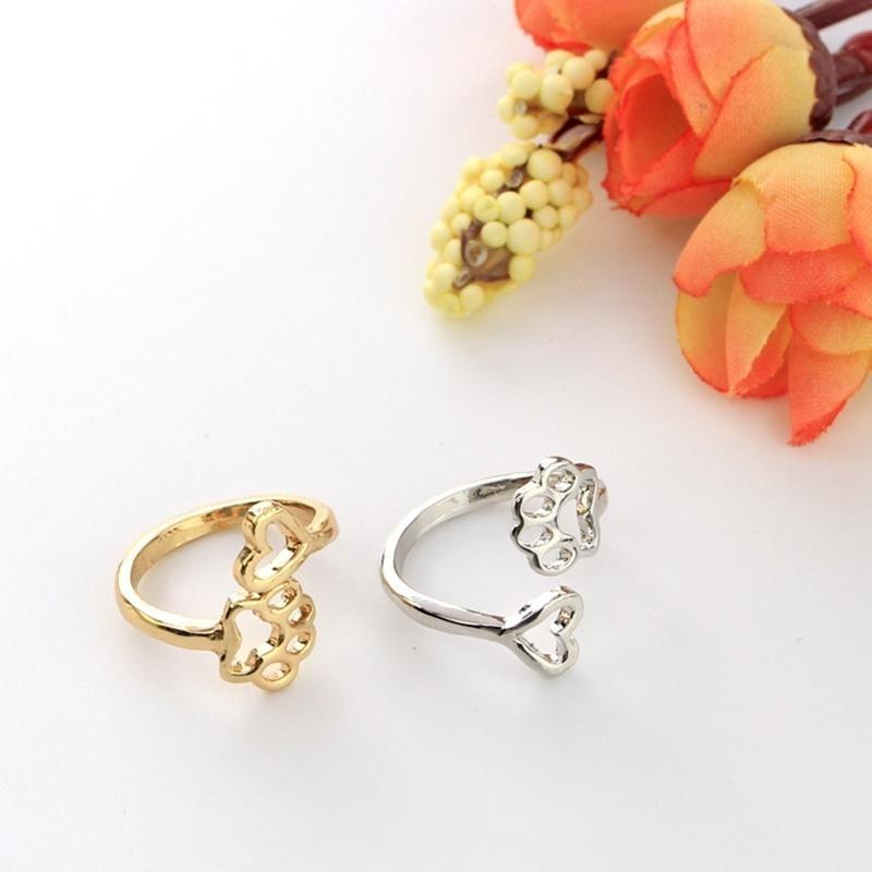 Всегда в моем сердце " Регулируемое кольцо Следы Сердце Ювелирные изделия для владельцев собак