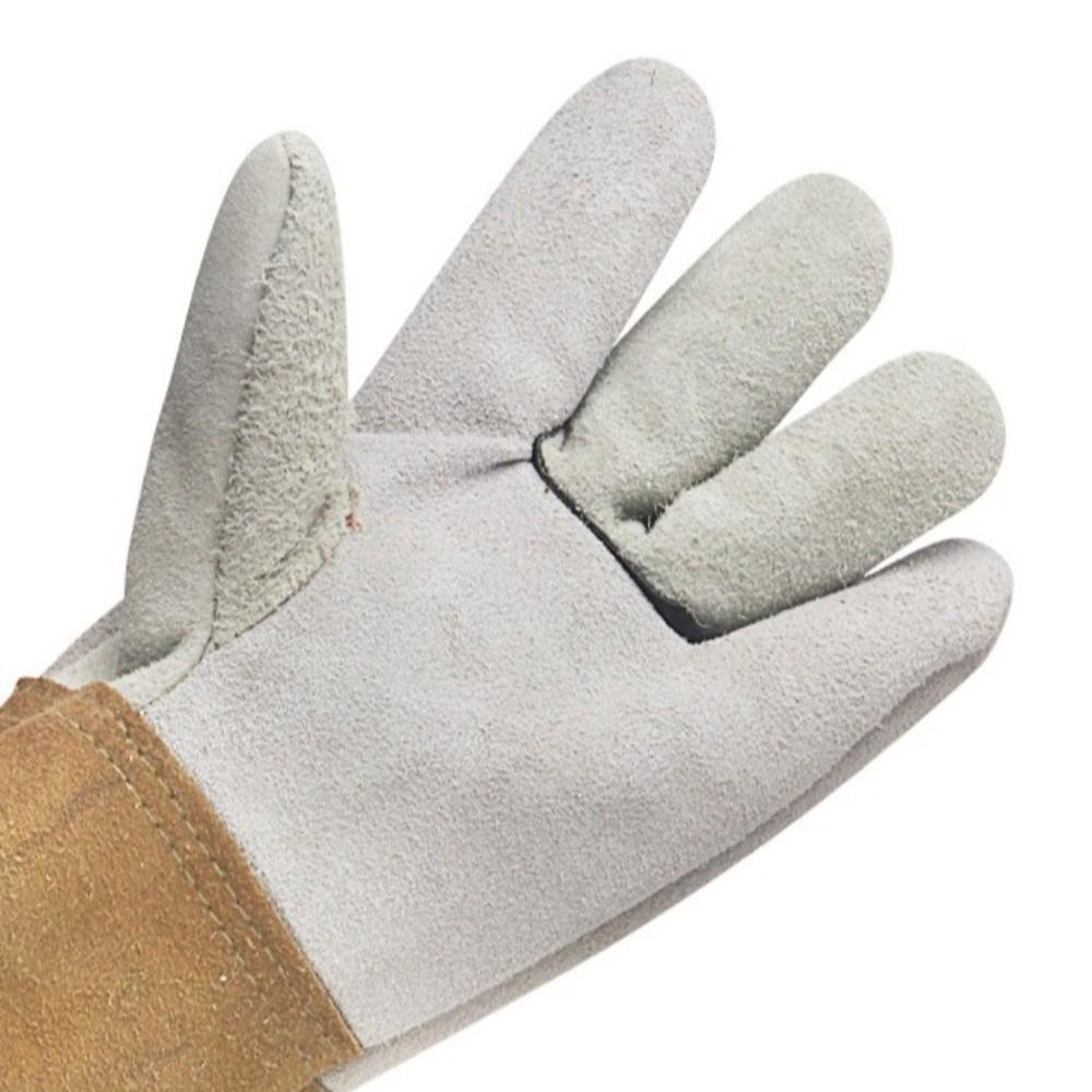 1 Pair Heat Resistant Leather Gloves Cut Resistant Protective Gloves Work Gloves Gardening Pruning