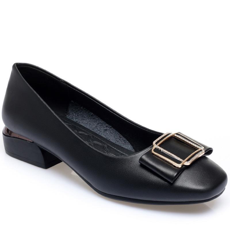 Мода Осень 2024 Новые Натуральная Кожа Женские Туфли С Небольшим Носом Красные Дикие Женские Туфли Низкий Каблук Туфли Медсестры Досуг На Открытом Воздухе