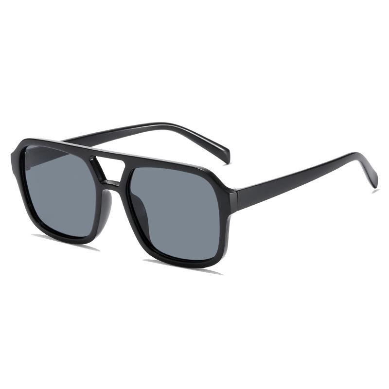 Adult Style, Sunglasses, Square Double New Beam Personalized Korean Version, Trendy Sunglasses, High-end, UV Resistant,