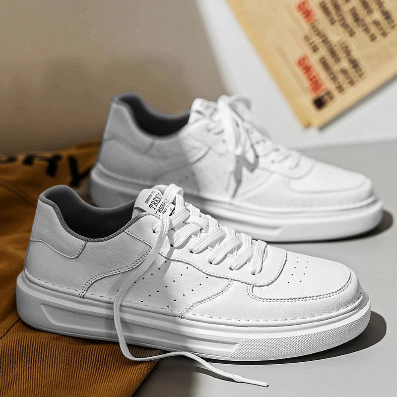 Men's Shoes 2025 New Spring Versatile Breathable Leather Shoes Casual Little White Board Shoes Non-slip Youth Sports Tide Shoes