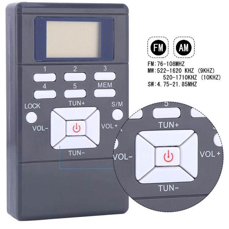 Портативное цифровое FM AM радио Мини карманный приемник Walkman Стерео с наушниками
