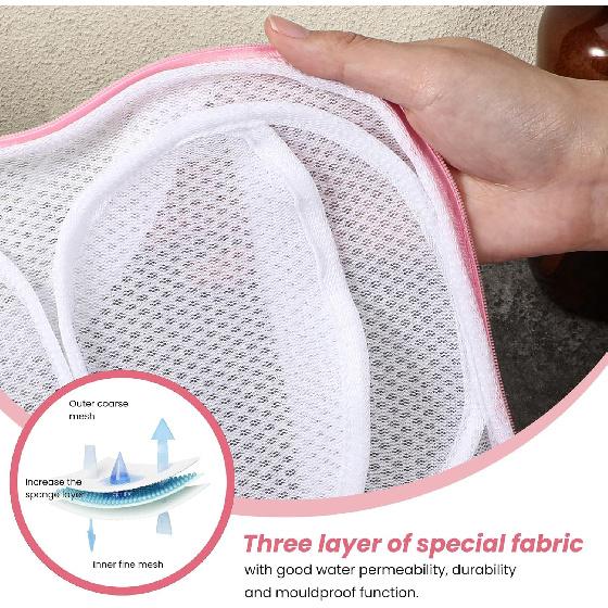2 Pack Large Bra Laundry Bags for Washing Machine, Brassiere Wash Bags for Laundry, Lingerie Bag for Washing Delicates, Pink Bra Washer Protector