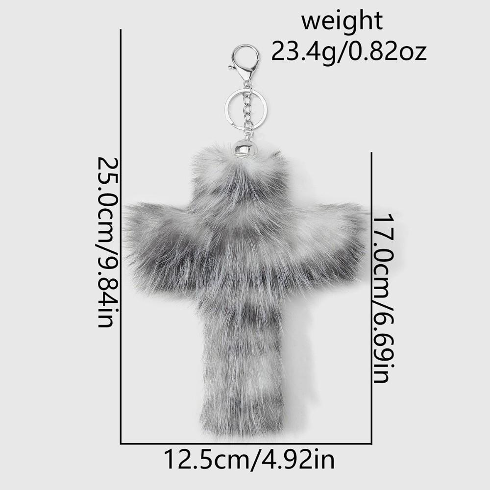 Plush Keychain Accessories Zebra Print Bag Pendant Aesthetic Cross Keychain Goth Jewelry