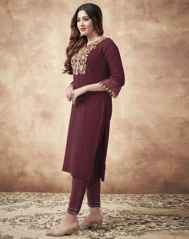 Indian Women Top Tunic Kurta Pant Dupatta Set Bollywood Designer Salwar Suit Kurti Dress