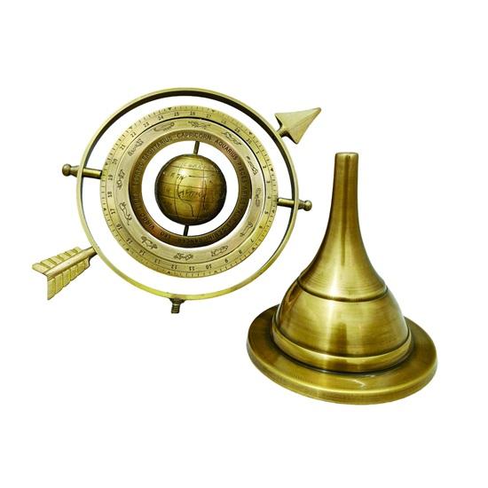 Old World Globe Sculpture Gold Armillary Sphere for Study or Living Room Decor