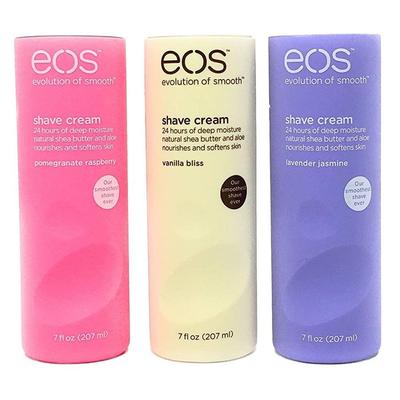 Набор из нескольких видов увлажняющего крема для бритья Eos Ultra Moisturizing: Гранат-Малина, Лаванда, Жасмин, Ванильное блаженство - 3 x 198,4 г