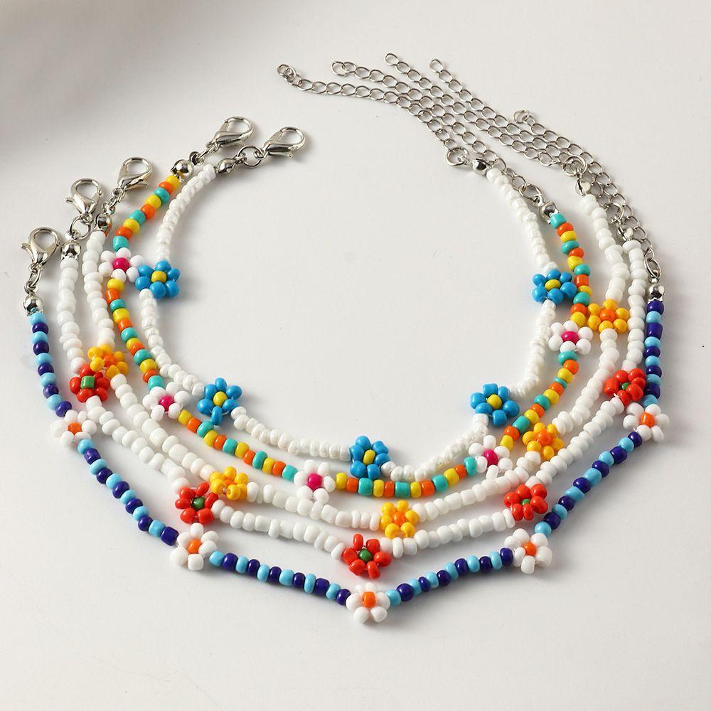 Daisy Vacation Lovely Clavicle Necklace Bohemia Choker Flowers Beaded Necklace Women Necklace