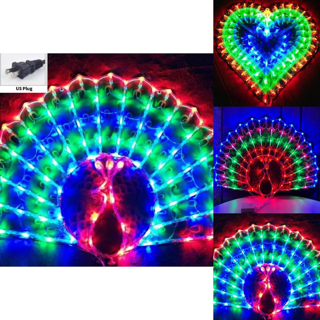 Sunflower Star Peacock Heart Shape Led String Lights For Home And Outdoor Festivities