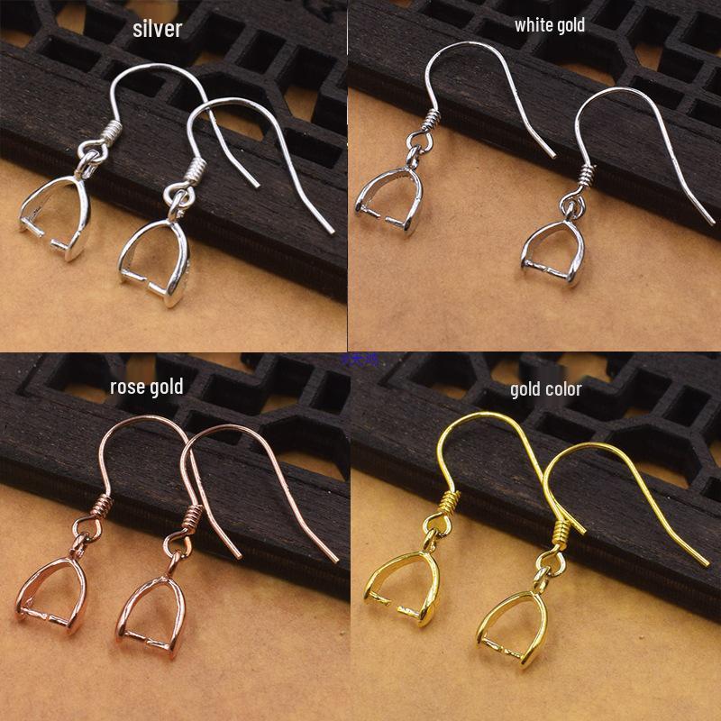 Sterling Silver Plated Earring Findings: Studs with Tray, Ear Hooks, Handmade Dangle Earrings Materials & Accessories.