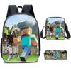 Minecraft Primary And Secondary School Schoolbags Minecraft Game Peripheral Backpack Three-piece Set High Quality