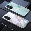 Для OPPO A16 A16s A18 A38 A58 A78 A96 A98 Reno8T 10 Pro 12F Realme C30 C33 C63 C65 C67 Модный мраморный узор Мягкий край + Жесткий стеклянный чехол для телефона