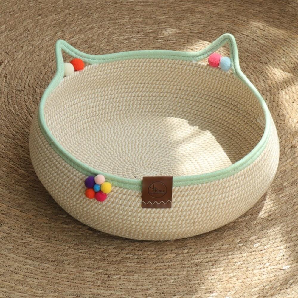 Breathable Pet Bed Handmade Cat Sleeping House New Braided Cat Bed for Cats and Dogs