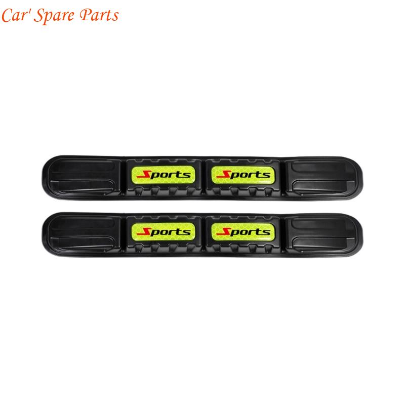 Y4UA 1 Pair Automotive Adhesive Reflective Bumper Guard Tape Anti Collision Strips