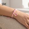 Adjustable Braided Bracelet Breast Cancer Awareness for Women, Woven String with Lightweight Daily Wear Wristband Ribbon Charm, Handmade Rope Survivor