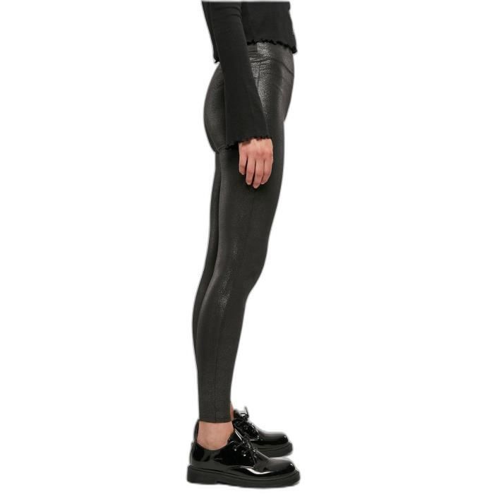 Женские леггинсы из искусственной кожи с высокой талией Urban Classics - черные - L