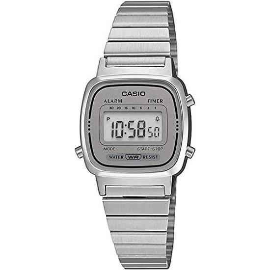CASIO наручные часы женские цифровой дизайн LA670WA-7 серебристо-серый зарубежная модель