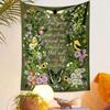 Floral Nature Design with Inspirational Quote Patterned tapestry home decor, suitable for bedroom and living room, gift