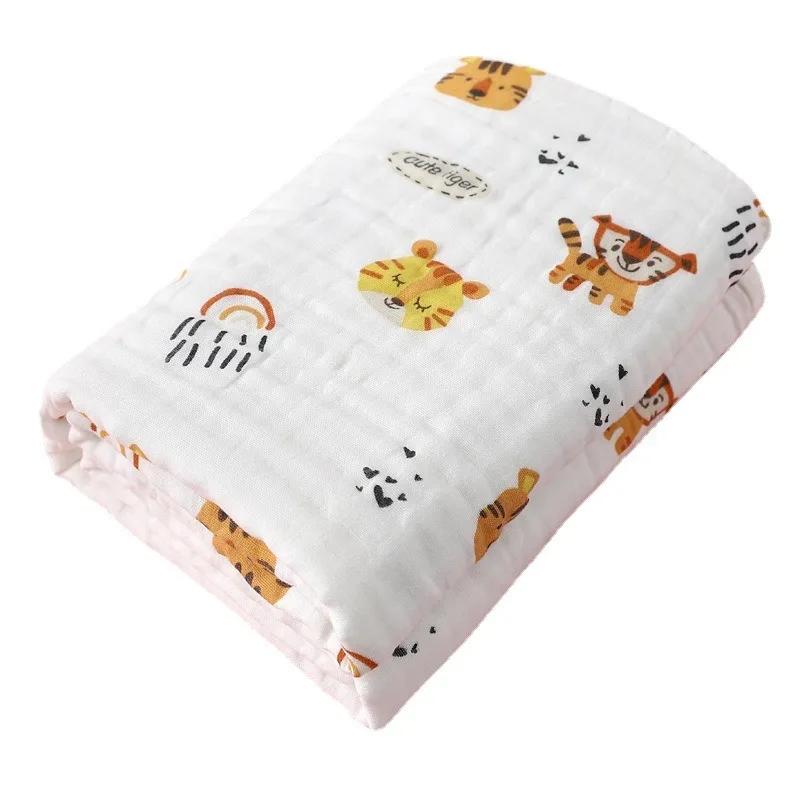 Cotton Four-Layer Gauze Bath Towel - Absorbent Kids Bathrobe Blanket Newborn Swaddle Wrap & Baby Bathing Blanket for Infants