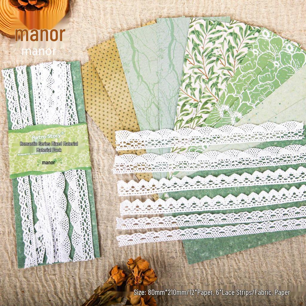 RetroStory Романтичный Кружевной Коллаж и База для Журналинга Декоративный Набор для Ита-Сумки