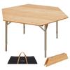 KingCamp Outdoor Table Folding Bamboo Camping Table Hexagonal Stepless Height Adjustment Load Capacity 30 Kg For Picnic Leisure Compact Storage Easy