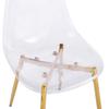 Clear Acrylic PET Spoon Chairs (Glam Gold Legs) - 4-Piece Set Modern Chic Dining Seats