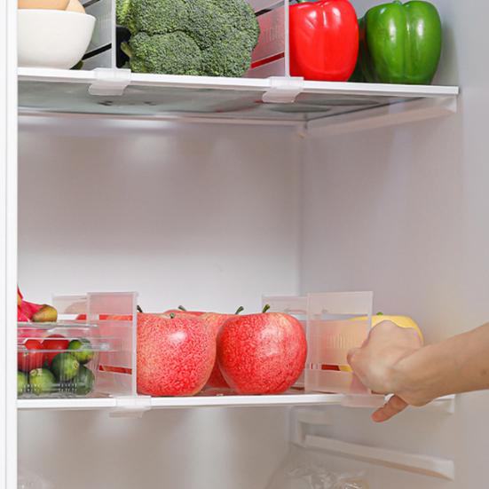 Разделительная доска для холодильника, выдвижной пластиковый разделитель, классифицированная шина для хранения, регулируемая кухонная полка, органайзер