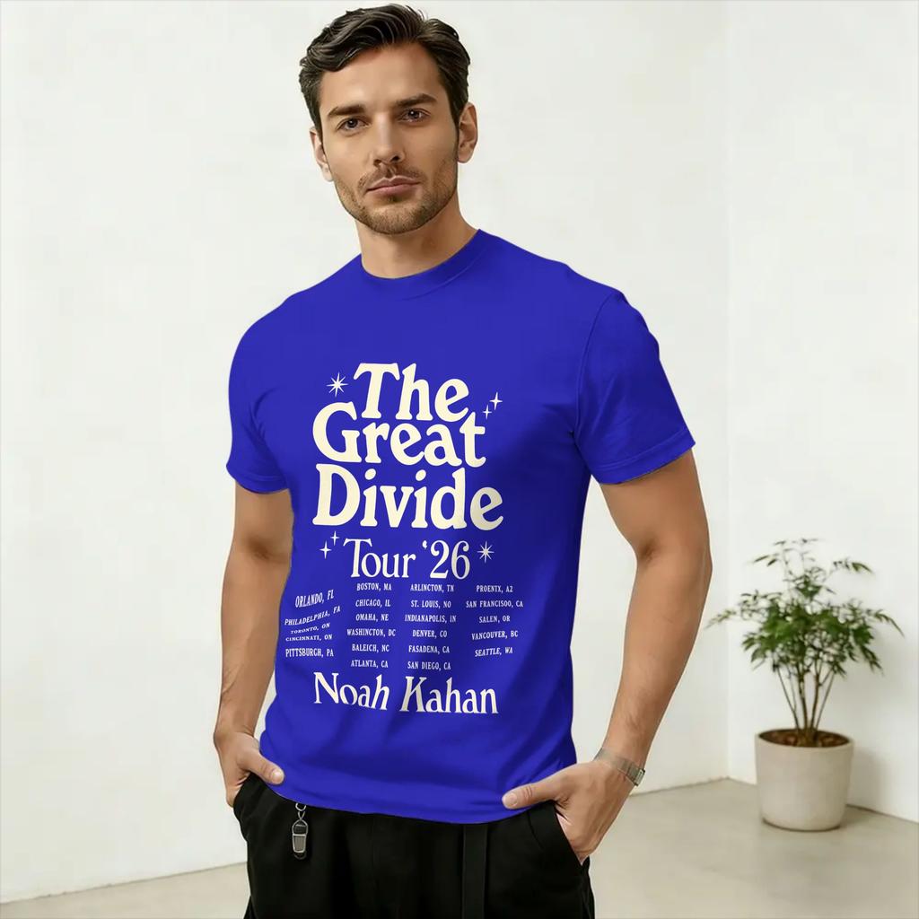Noah The Great Divide Kahan Tour 2026 T Shirt Unisex's 100% Cotton Fashion for Male T-Shirts Crew Neck Tee Shirt Clothing Printed