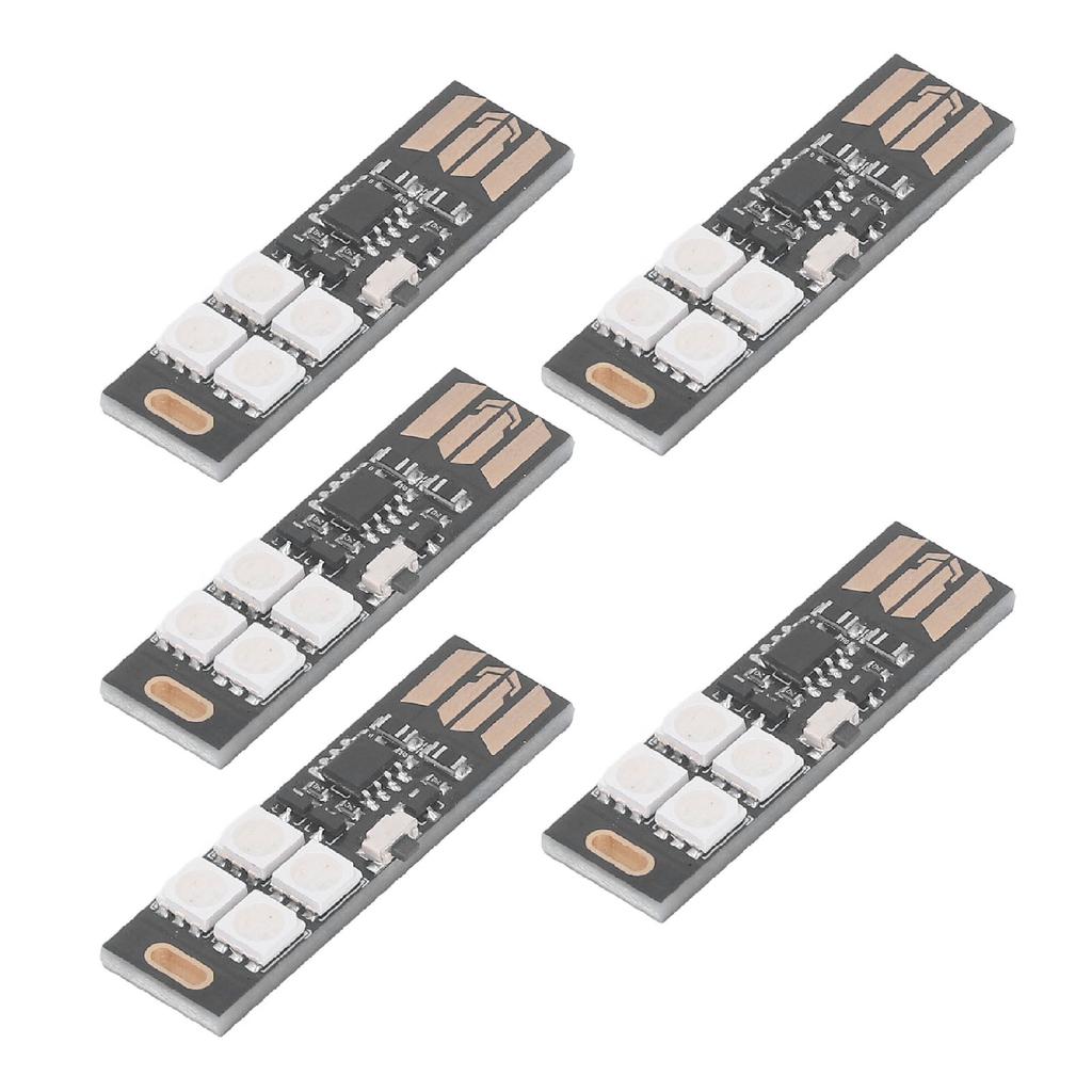 5 шт. Супер Мини USB Лампа Тонкая Ультратонкая Меняющая цвет 7 цветов RGB Ночник 4 LED ТВ