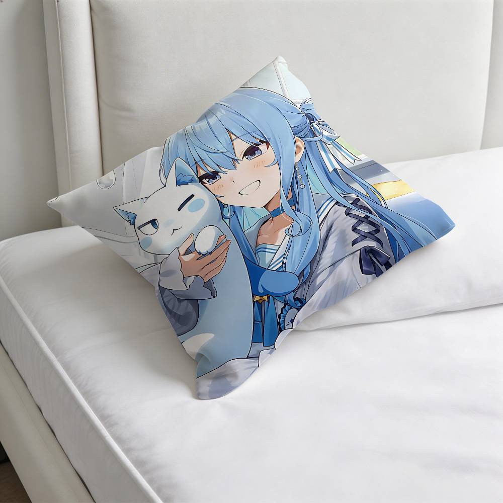 HHoshimachi Suisei Cute Decorative Square Pillow Cover Soft  Comfortable Pillow Case Sofa Bed Home Decoration