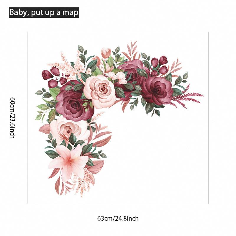 Элегантная красная розовая пионовая наклейка на стену самоклеящаяся наклейка для спальни гостиной домашний декор стен